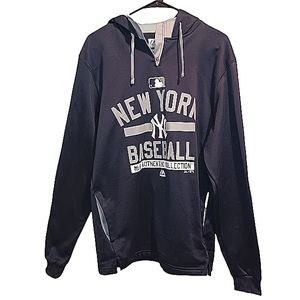 Majestic New York Baseball MLB Authentic Collection Navy Blue Hoodie Size Medium